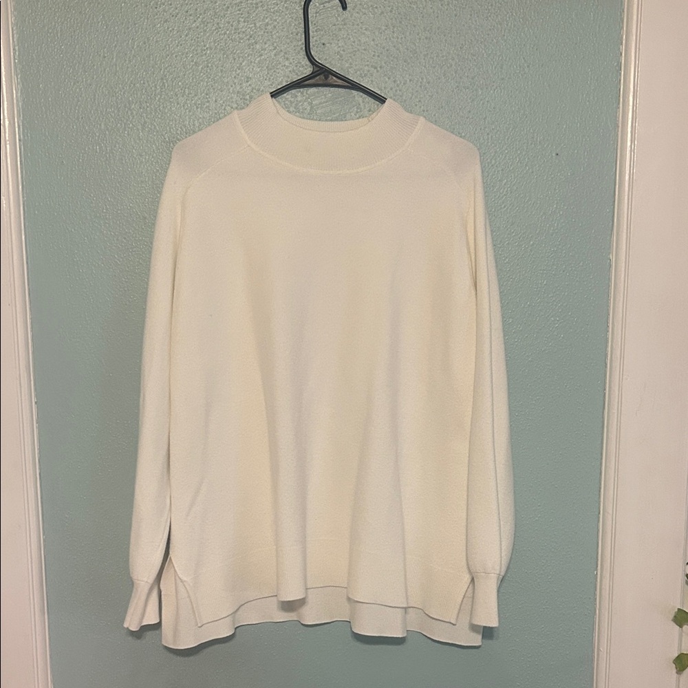 Mock Neck White Sweater